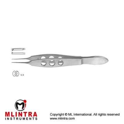 McPherson Suture Tying Forcep Straight - 1 x 2 Teeth with Tying Platform Stainless Steel, 10.5 cm - 4" Tip Size 0.4 mm